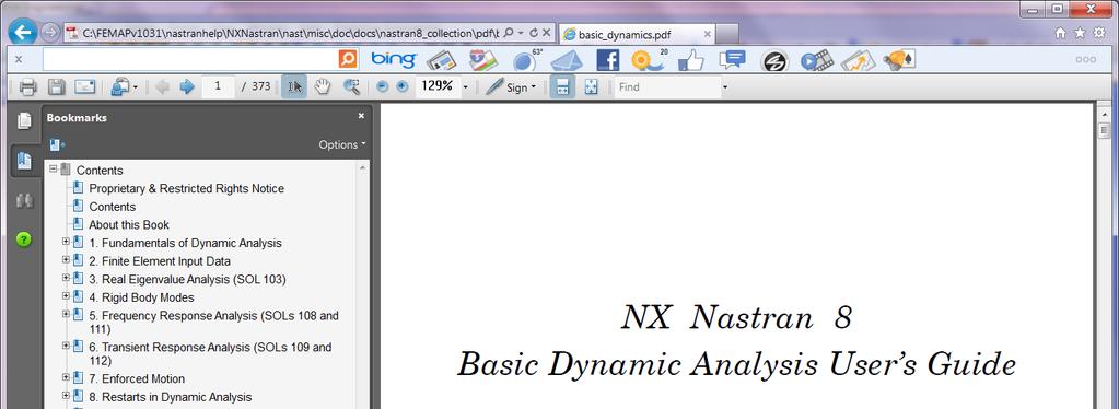 15 15 Normal Modes / Eigenvalue problem: Resources NX Nastran Documentation