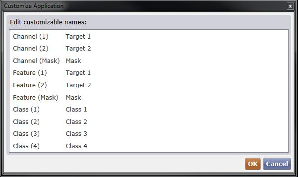 Customize the channels with appropriate names by clicking on the Customize Analysis Application button (Shown in the picture).