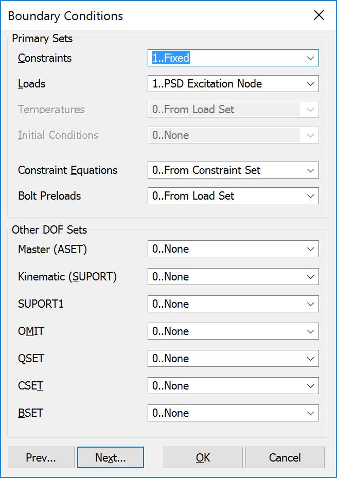 Choose your constraint set and load created for the PSD analysis Applied CAx /