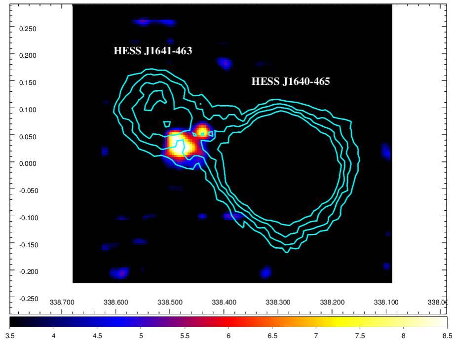 Mopra CS(1-0) Gamma-Ray Energy Fluxes HESSJ1640-465 HESSJ1641-463 - Dense