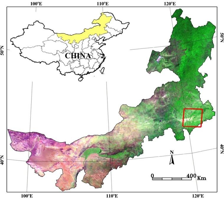 3. Case Study: Land cover/land use change Location of the study area located in Horqin Sandy Land, Inner Mongolia.