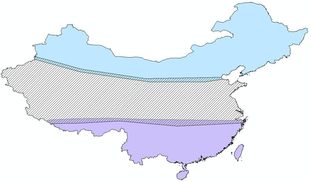 4. Land cover classification in China We divided China into three regions based on the climatic and agricultural cultivation conditions.