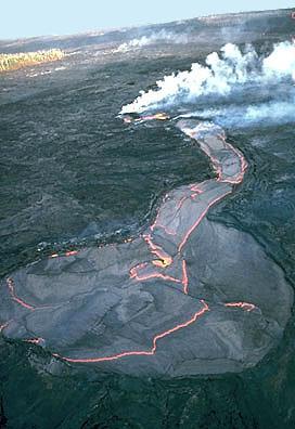 -Associated with shield volcanoes, rift zones, and