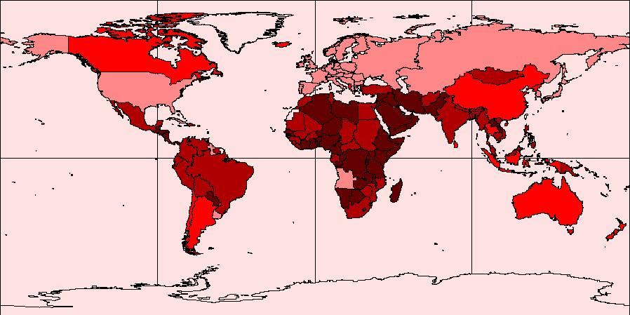 We Can Also Map Rates of Change World Population Growth Rate