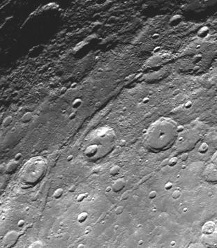 Mercury: Surface Scarps appear like fractured cliffs.