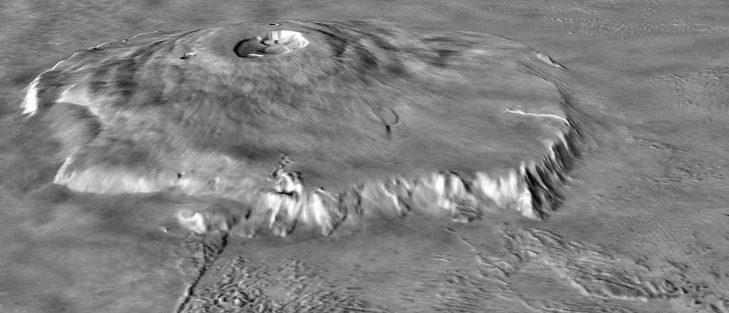 Mars: Surface, Olympus Mons It seems that Mars plate tectonic activity ended long ago on Mars.