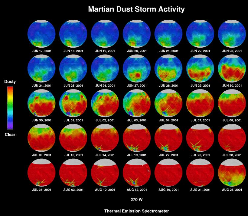 Mars: Surface Infrared images show dust storm