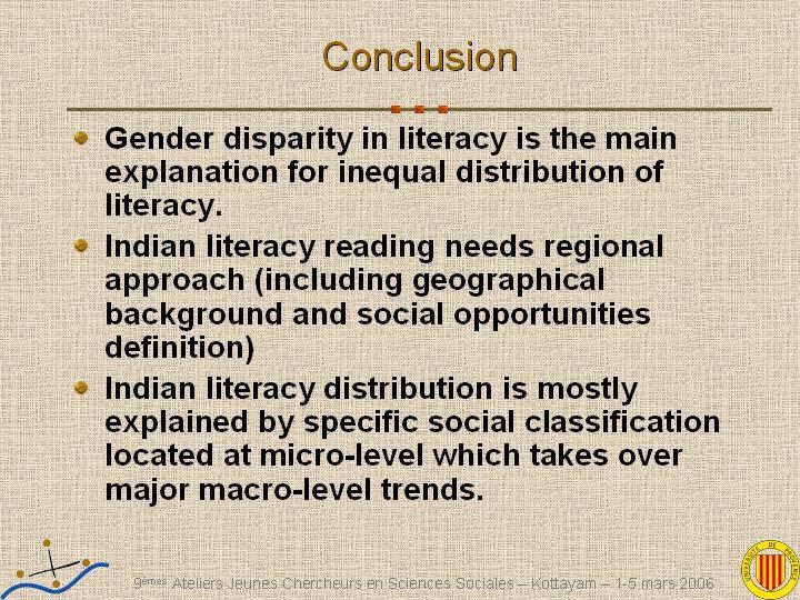 conditions : promoting factors do not encompass probabilities of literacy described in the model - spatial pattern of under-estimated residuals around Orissa shows there is a missing value in