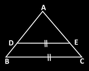 If, AD = AE DB EC Then DE BC MID POINT THEOREM If the midpoints of two adjacent sides of a triangle are joined by a line segment,