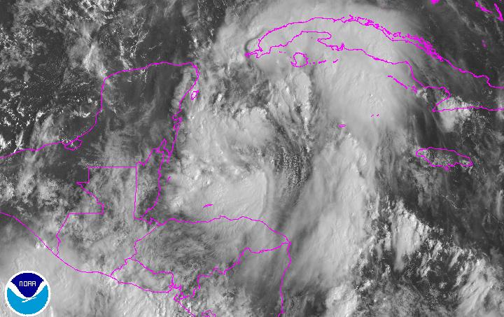Latest Satellite Picture Source: NOAA Discussion Nate, located approximately 175 miles (280 kilometers) southeast of Cozumel, Mexico, is currently tracking north-northwest at 21 mph (33 kph).