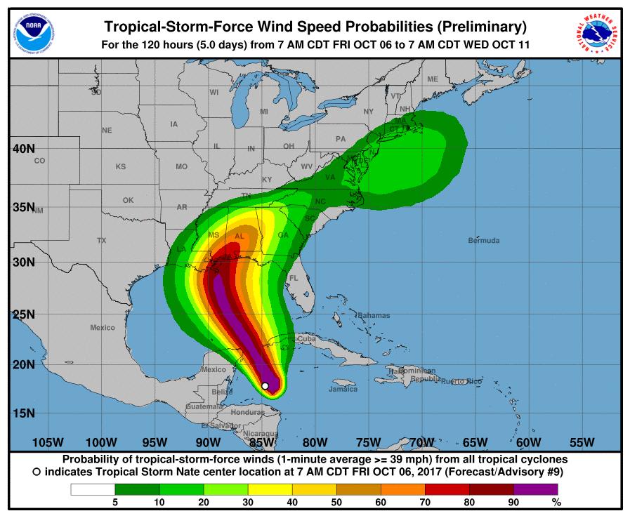 National Hurricane Center: Wind Speed Probabilities