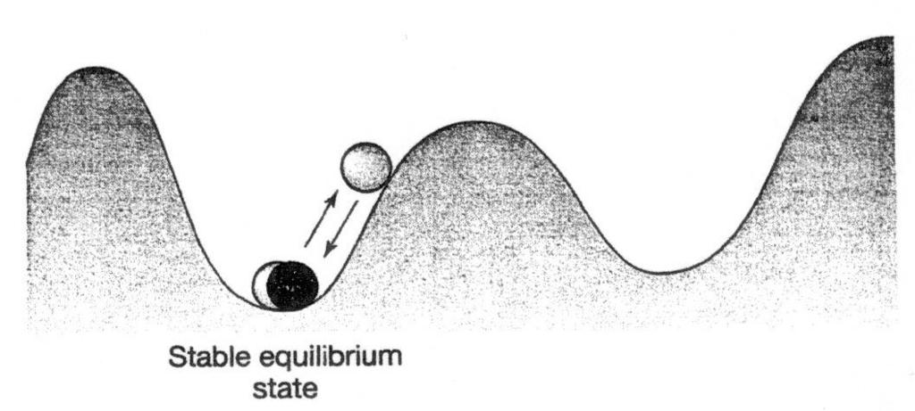 A negative feedback loop (can also be described as) a STABLE EQUILIBRIUM STATE : A modest