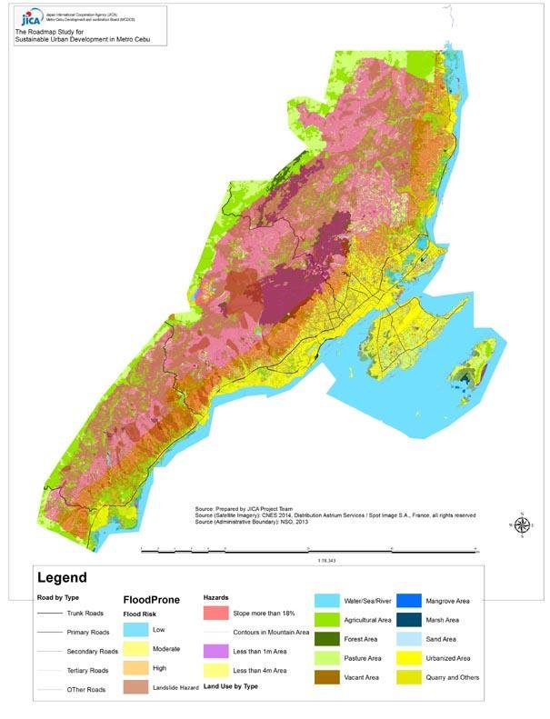 5. Overlay Analysis 1) Existing Land Use and Hazard Map Urbanized