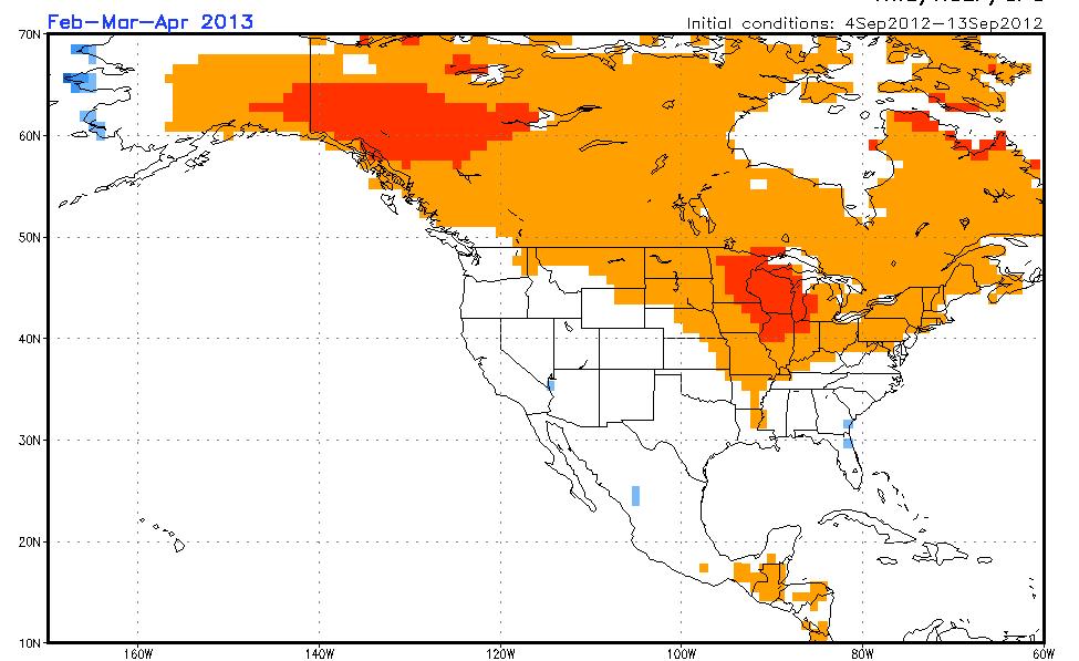 CFS DJF 2012-13 Outlook C mm/day Climate Forecast System version 2 Ensemble average of 40 members