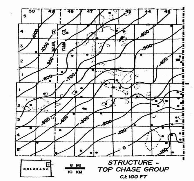 Structure map at top of Niobrara Chalk
