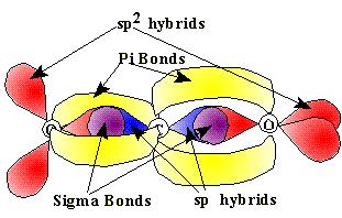 3. Notice that the sp 2 orbitals on the two oxygens are 90 o angles as are the π bond between carbon and oxygen. F. dsp 3 Hybridization 1. Five effective pairs around a central atom 2.