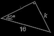 23. The hypotenuse of a right-angled triangle is 8 cm. One of the shorter sides is 5 cm. What is the value of the third side? cm cm cm cm 24. The value of can be found by using which equation below?