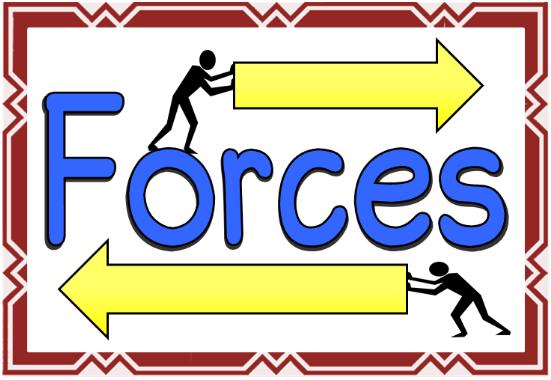 Forces > The main cause of a body's change in motion is termed a force. + It is commonly represented as a push or a pull exerted on an object.