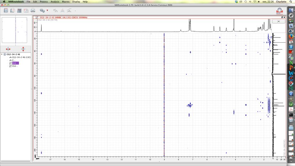 S. HMBC (00 MHz, CDCl at 2 K) spectrum of the new compound