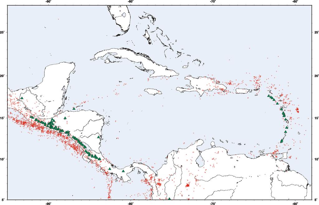Earthquakes and Volcanoes in the Caribbean The Caribbean Region,