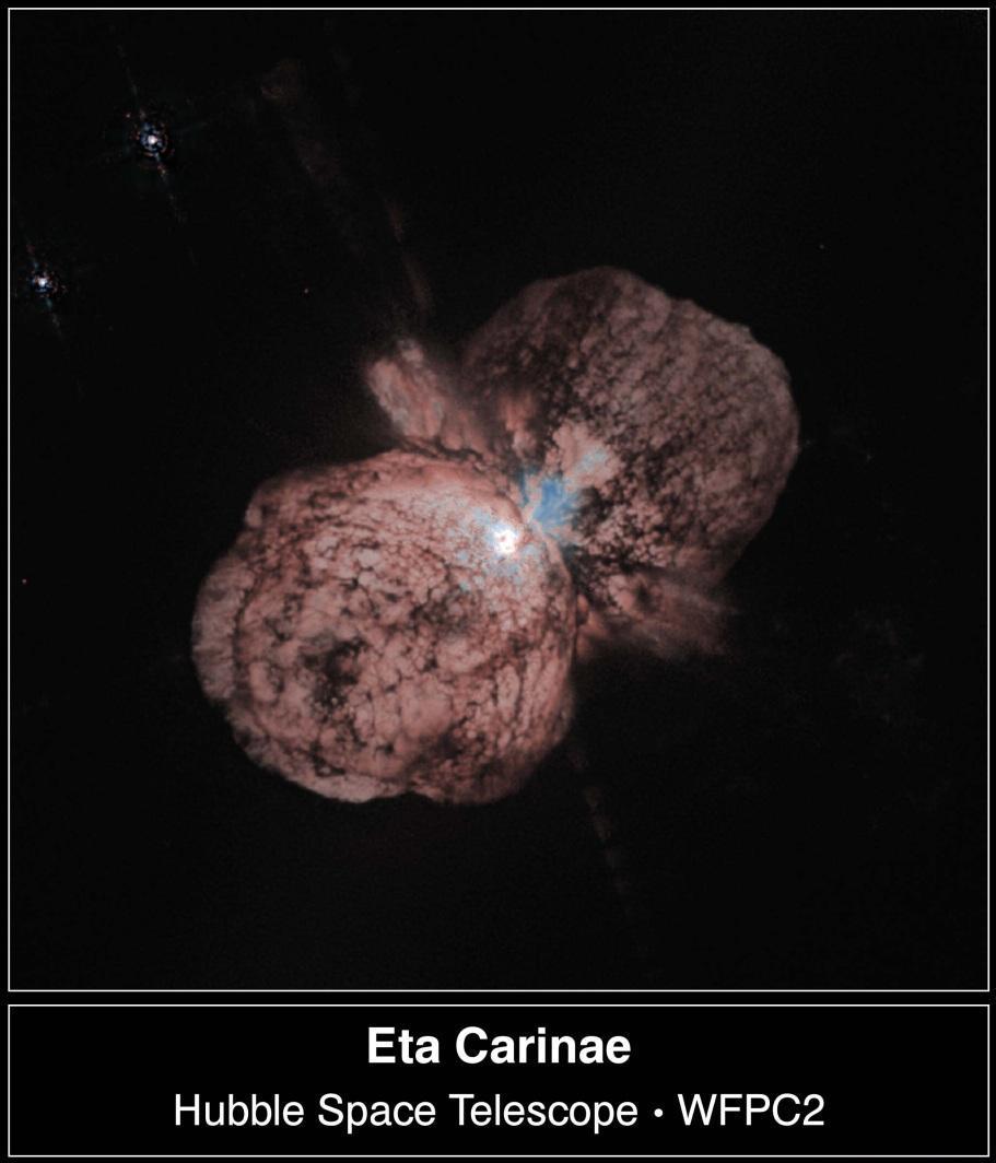 The Carinae Region: A Cauldron of Hot, Massive Stars η Carinae This spectacular montage was created to celebrate the 17 th anniversary of Hubble s deployment.