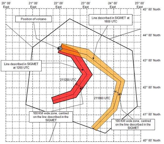 5. Vertical level and extent Main Body (WV SIGMET) Horizontal extent An area describing a zone defined by a line of a specified width (rather than a polygon): FL<nnn/nnn> <nnn>km WID LINE BTN