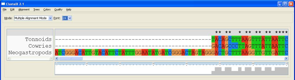 (For this exercise, the DNA sequences used were obtained from representative species from each group as follows: neogastropods = Conus magus;