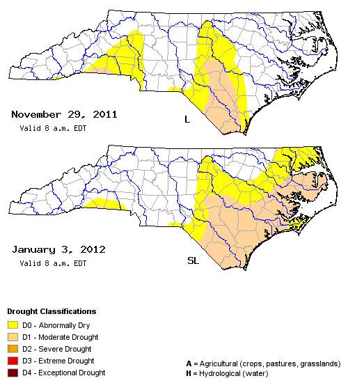 Impacts to Agriculture and Water Resources While drought isn t a concern for most agricultural sectors in NC in December, water supply recharge is.