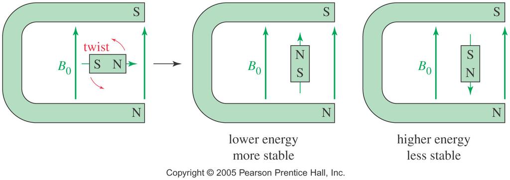 external field, spinning protons