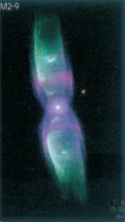 The morphology of this nebula suggests that it is an extreme form of the bipolar type, but the normal