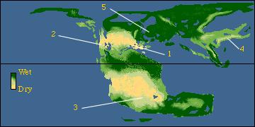 The Mesozoic: Triassic (225 mya) Pangea was a single continent Dinosaurs & small mammals evolve Pangea