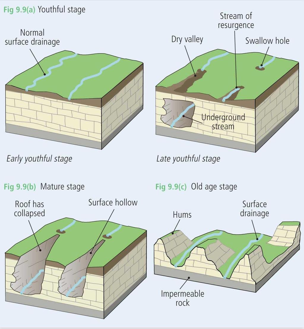 Cycle of Erosion in a Karst