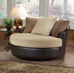 38 H (Swivel Round Chair) (2 colors) San Marino Graphite Fabric matches sofa/love or