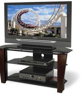 Flat Panel TV Stand Wood & Black 42-52