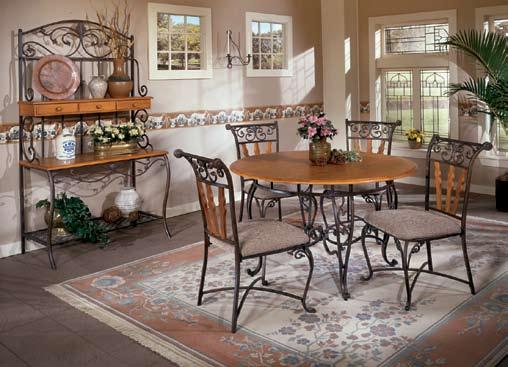 AD219 - Bittersweet AD219-15 48 Round Table Rustic Pine/Iron AD219-01 RTA Side Chairs