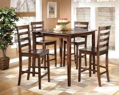 AD215-223 Square Center Height Table w/4 bar stools 38 W X 38