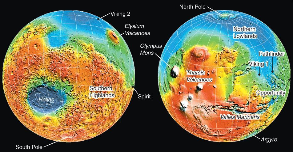 Geology of Mars Northern Lowlands: Free of craters; probably re-surfaced a few billion years ago
