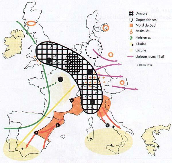 Depicting the EU core periphery image European Megalopolis (Gottman, 1976) Golden