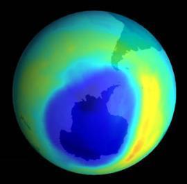Ozone Layer (O 3 ) Absorbs most UV radiation from the Sun Hole over