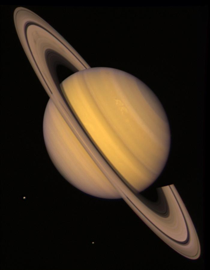 rotation is 10 hours (shortest day in solar system) has the Great Red Spot (been around for over 300 years) has more than 16 moons and has rings Saturn Saturn made mostly of hydrogen and helium.