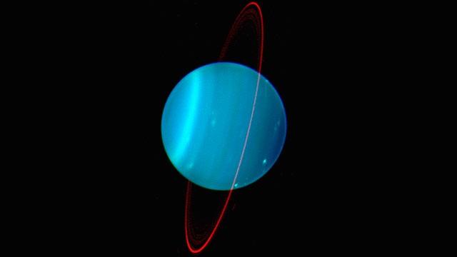 Uranus Uranus discovered accidentally in 1781 few clouds; no distinct belts or zones has blue velvety appearance b/c of methane gas; also contains H & He small, solid core creating strong magnetic