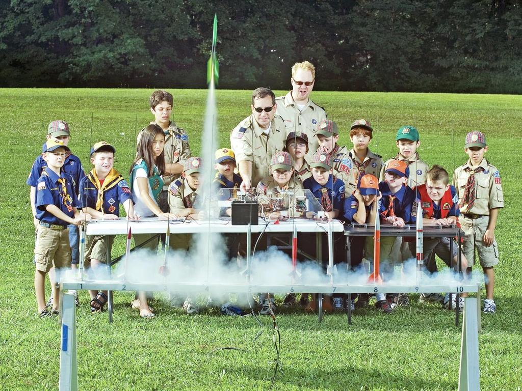 With adult supervision, build and launch a model rocket.