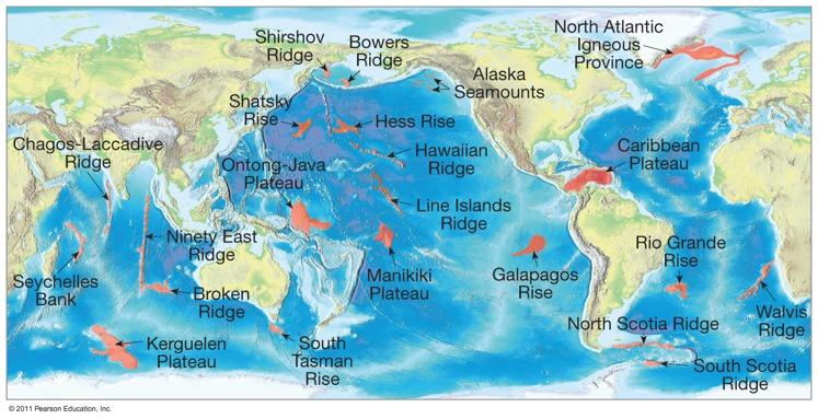 Distribution of Ocean Plateaus,