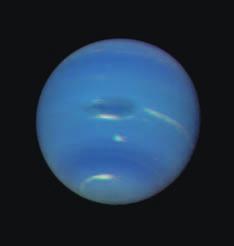 The bluish-green color of Uranus is thought to be caused by methane in its atmosphere. Like Uranus, the blue color of Neptune is also thought to be caused by methane.
