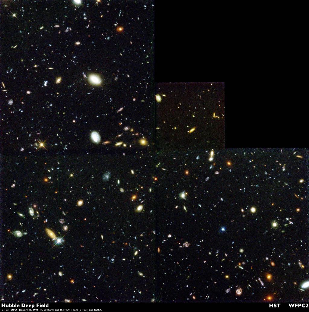 The Hubble Deep Field Introduction This is a picture of the Hubble Deep Field (HDF).