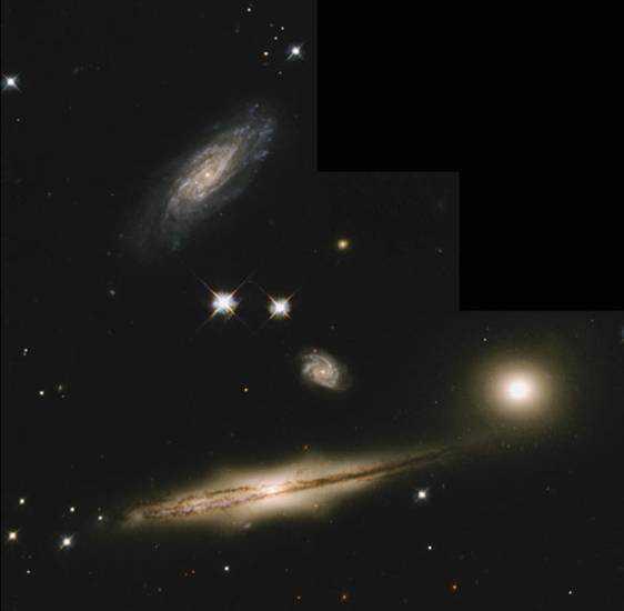 Spiral galaxies are often found in