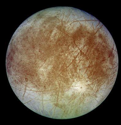 Smooth Europa Icy surface covering a large rocky core: Surface is very smooth & young.