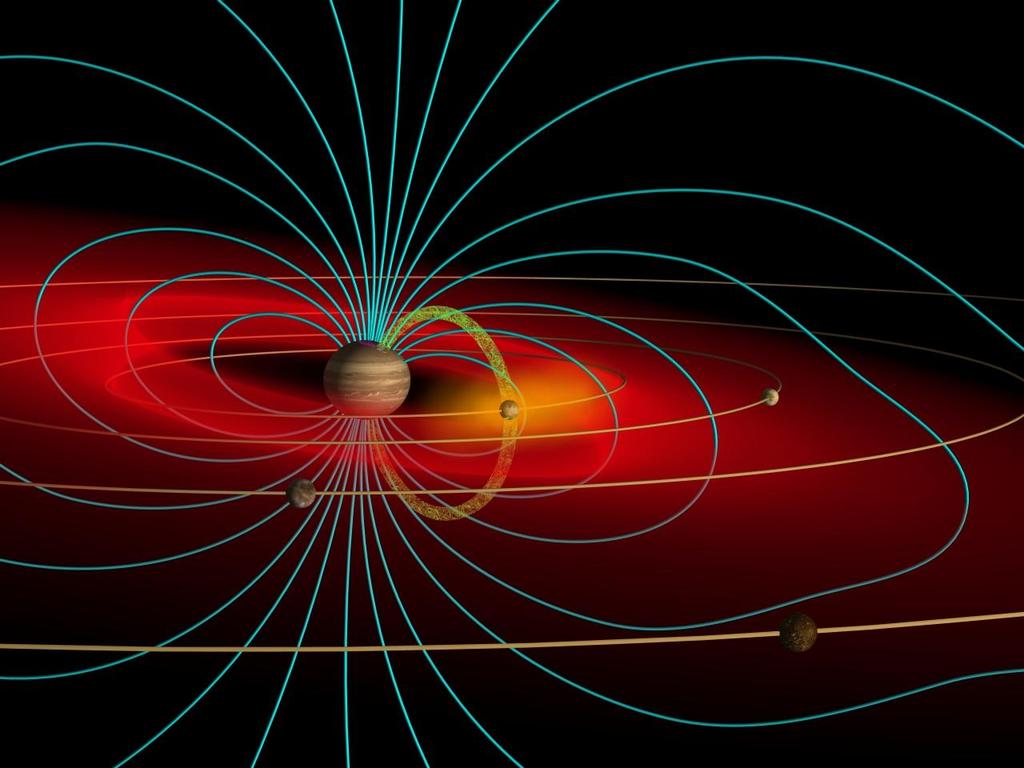 This ionized material are accelerated by Io and interact with the magnetic field of the planet and triggers the low frequency radio emission Io orbital period is about 42 hours.