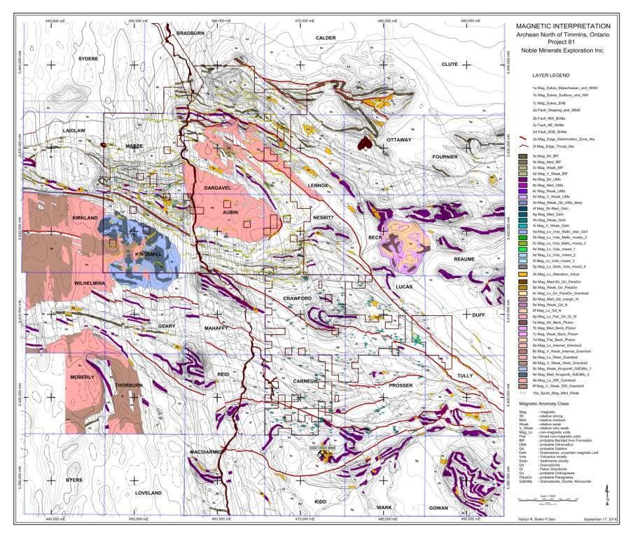 PROJECT 81 PROPERTY GEOLOGY MAP SHOWING KIDD CREEK TYPE ALTERATION ZONES
