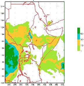 Rwanda and Burundi underestimated 33 (21-30 Nov 2011) No misses evident Rainfall over central Somalia overestimated Generally a good forecast 35 (11-20 Dec 2011) Misses evident